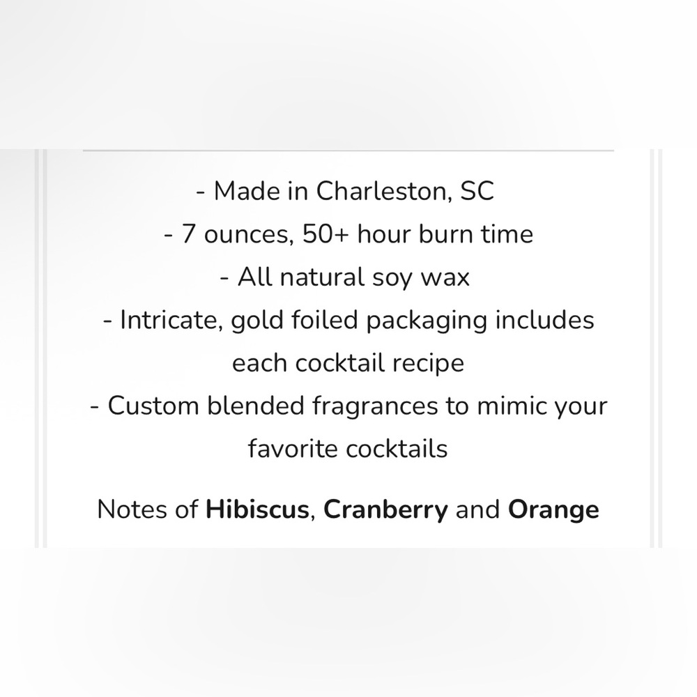 The Cocktail Collection Cosmopolitan Candle 7oz NEW - Picture 5 of 5
